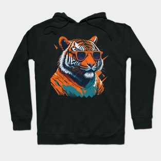 Wildlife Tiger Face Art Hoodie